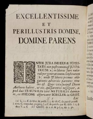 0c-0e, Excellentissimi Et Perillustris Domine, Domine Parens.