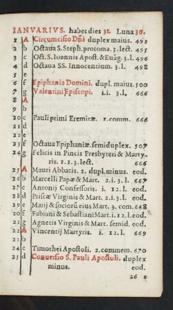 [Kalendarium Ianuarius. - December.]