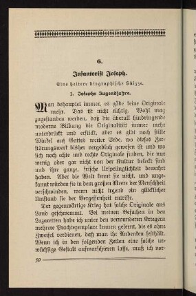 50-58, 1) Josephs Jugendjahre