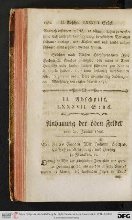 II. Abschnitt, LXXXVII. Stueck