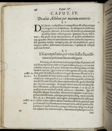 Caput IV. De aliis Actibus per metum extortis.