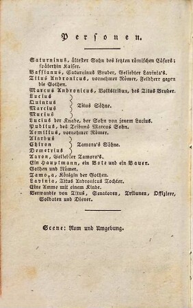Shakspeare's Sämmtliche Schauspiele, 8. Titus Andronicus : Tragödie ; mit einem Kupfer