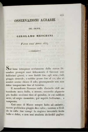 Osservazioni Agrarie Del Signor Girolamo Meschini Fatte Nell' Anno 1834.