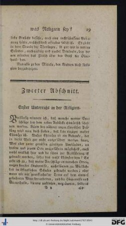 Zweeter Abschnitt. Erster Unterricht in der Religion.