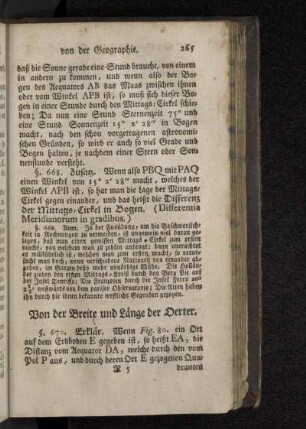 Von der Breite und Länge der Oerter.