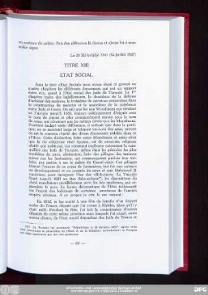Titre XIII Etat Social