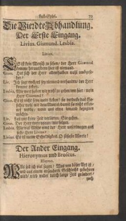 Die Vierdte Abhandlung. Der Erste - zehende Eingang.