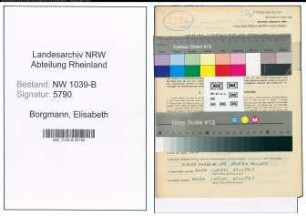 Entnazifizierung Elisabeth Borgmann , geb. 10.02.1918 (Lehrerin)