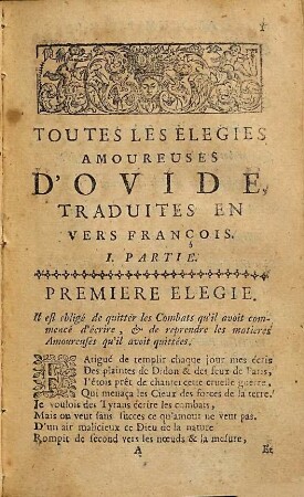 Les Elegies amoureues d'Ovide : traduites en françois