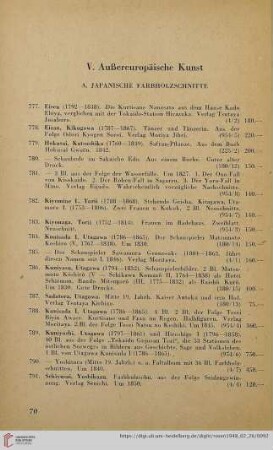 V. Außereuropäische Kunst (Nr. 777-817)