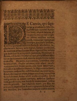 Dissertatiuncula I. de coecis, eruditione claris