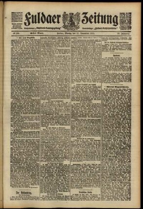 Erste Ausgabe vom Montag, den 11. November 1912.