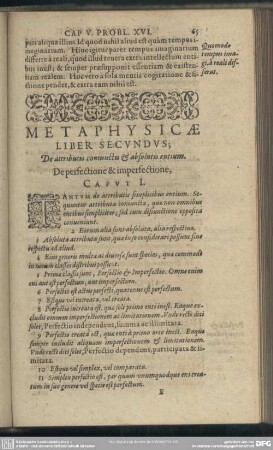 Metaphysicae, Liber Secundus