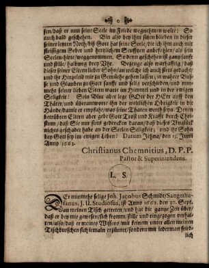 Der nunmehr selige Joh. Jacobus Schmidt/[...]