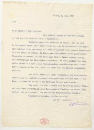 Brief an Rudi Stephan : 07.07.1914