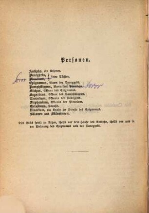 Lustspiele, 14. Stichus