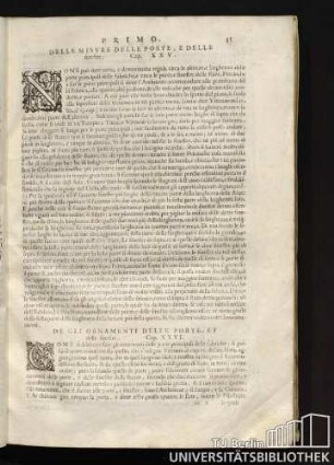 Delle Misvre Delle Porte , e Delle fineftre. Cap. XXV.