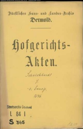 Schwickhart, Christian, Amtmann gegen Philipp von Donop auf Borkhausen - Schuldforderung