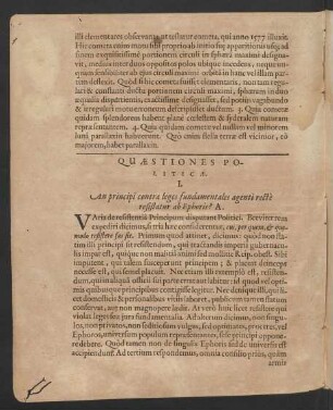 Quaestiones Politicae.