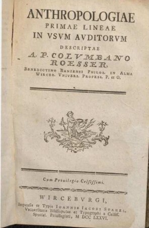 Anthropologiae Primae Lineae