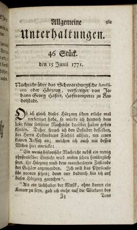 46 Stück. den 15 Junii 1771.