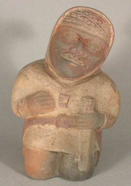 Kneeling anthropomorphic figure: depiction of illness