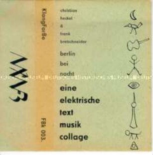 Selbstgefertigtes Cover für eine Kassette aus der Untergrund-Musikszene der DDR mit Aufnahmen von Christian Heckel und Frank Bretschneider