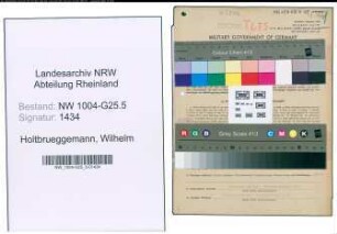 Entnazifizierung Wilhelm Holtbrueggemann , geb. 08.05.1902 (Baecker)