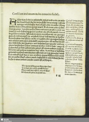 Consilium archanum tacito committe sodali