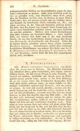 V. Psychiatrie.