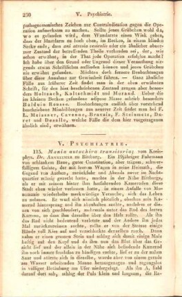 V. Psychiatrie.