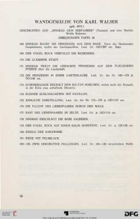 Wandgemälde von Karl Walser (Nr. 168-183)