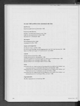 Im Juni 1990 veröffentlichte Statistische Berichte