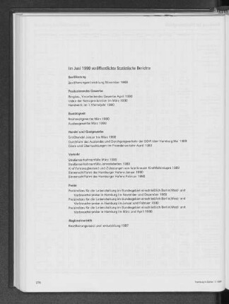 Im Juni 1990 veröffentlichte Statistische Berichte
