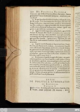 XXXII. De Politica Gubernatione Ecclesiae.