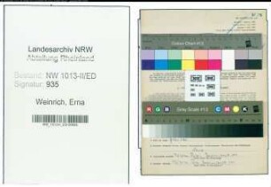 Entnazifizierung Erna Weinrich , geb. 17.07.1893 (Hausfrau)