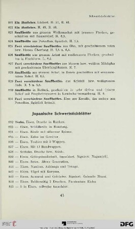 Japanische Schwertstichblätter (Nr. 832-889)