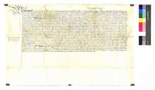 Hieronimus, Abt des Klosters Elchingen vidimiert die Urkunde Kaiser Karls V. vom 10. Oktober 1521