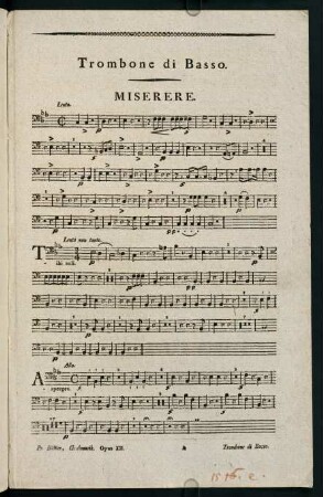 1-4, Trombone di Basso. Miserere.