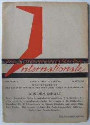 Internationale gesellschaftstheoretische Wochenzeitschrift "Die Kommunistische Internationale"