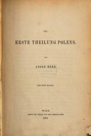 Die erste Theilung Polens, 1