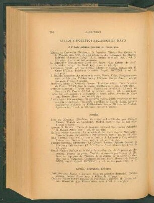 Libros y folletos recibidos en mayo