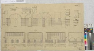 Empfangsgebäude [Bahnhof] Rotthausen, Blatt~31: Schalterhalle: Ansichten, Schnitte, M.~1:50 Hga, Sknr.: 1, Fanr.: 15, Bunr.: 8
