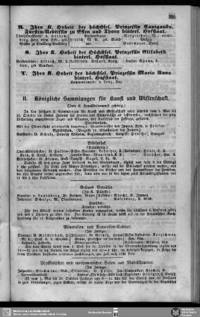 II. Königliche Sammlungen für Kunst und Wissenschaft