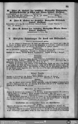 II. Königliche Sammlungen für Kunst und Wissenschaft