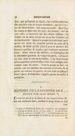 3. Histoire De La Duchesse De C... Écrite Par Elle Meme.
