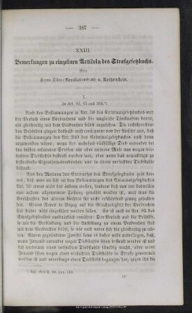 XXIII. Bemerkungen zu einzelnen Artikeln des Strafgesetzbuches