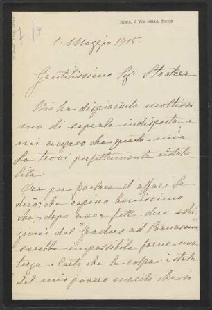 Brief an Ludwig Strecker (senior) und B. Schott's Söhne : 01.05.1915