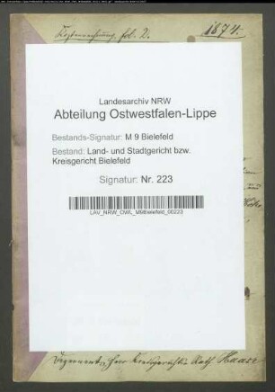 Nolte, Heinrich Christian, Tischlergeselle, Bielefeld. Höke, Johanne Emilie geb. Hanemann, Kantensiek