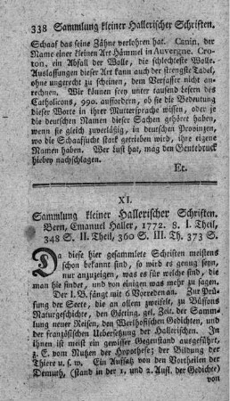 Sammlung kleiner Hallerischer Schriften. T.1-3.